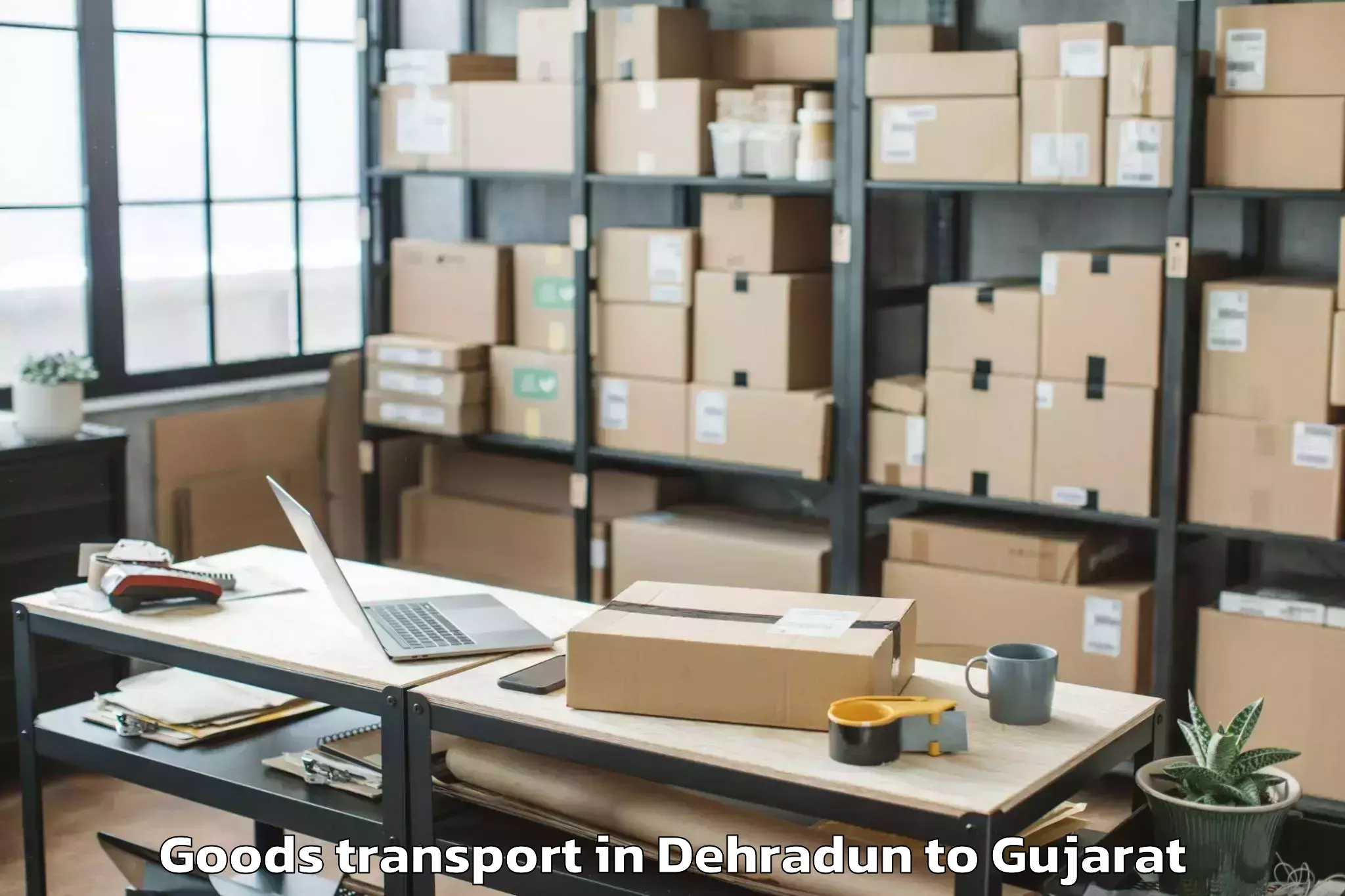 Affordable Dehradun to Jhagadia Goods Transport